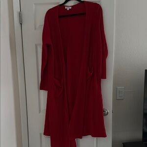 Women's Red Sweater Cardigan